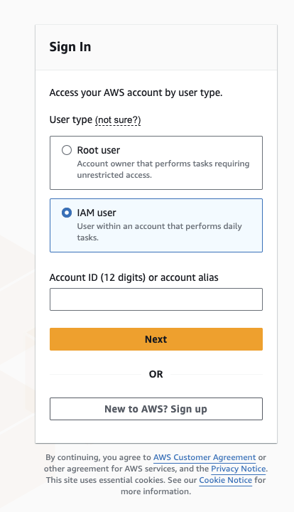 Sign-in page