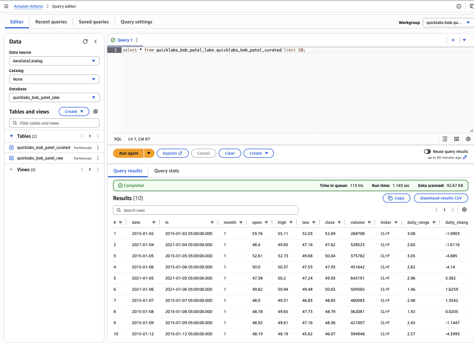 Athena query returning all rows after table-level grant